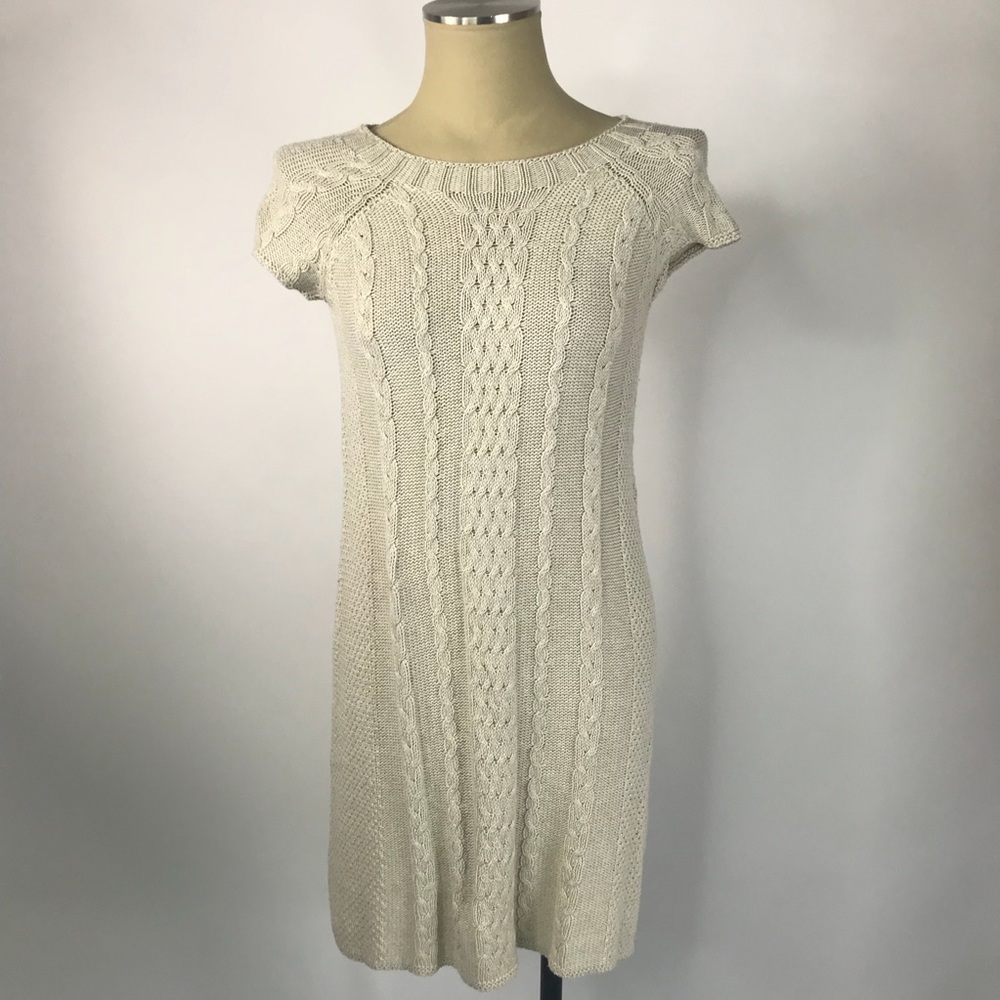 ZARA Open Back Mini Cap Sleeve Sweater Dress - Size Small